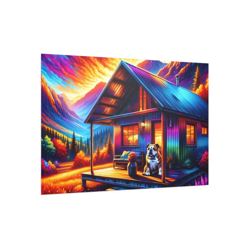 Bulldog Off-Grid Cabin – Vibrant Close-Up Mountain Scene 30″ x 20″ Foam Board Print - Image 2
