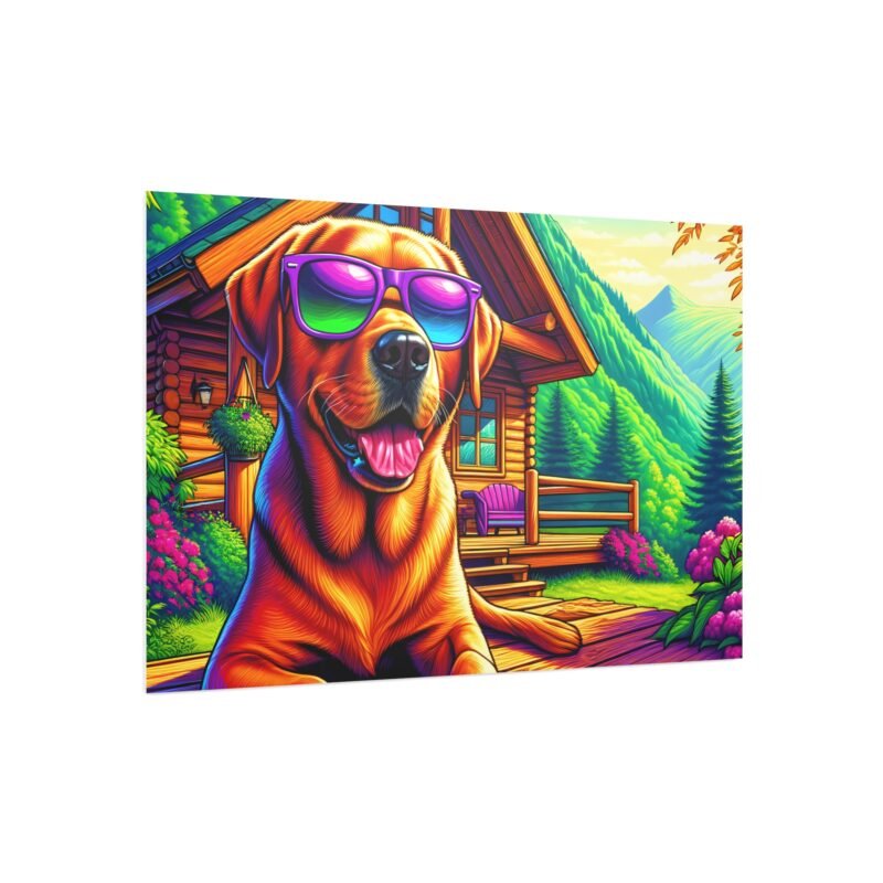 Labrador Retriever with Purple Sunglasses – Vibrant 30″ x 20″ Foam Board Print - Image 2