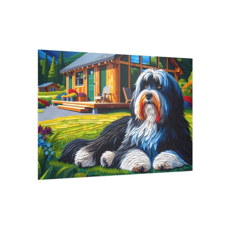 Havanese Off-Grid Cabin – Vibrant Paper Mosaic Close-Up 30″ x 20″ Foam Board Print - Image 2