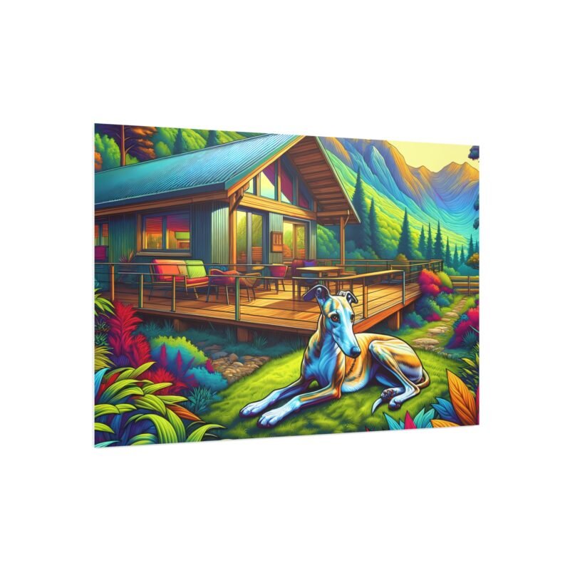 Whippet Off-Grid Cabin – Vibrant Mountain Scene 30″ x 20″ Foam Board Print - Image 2