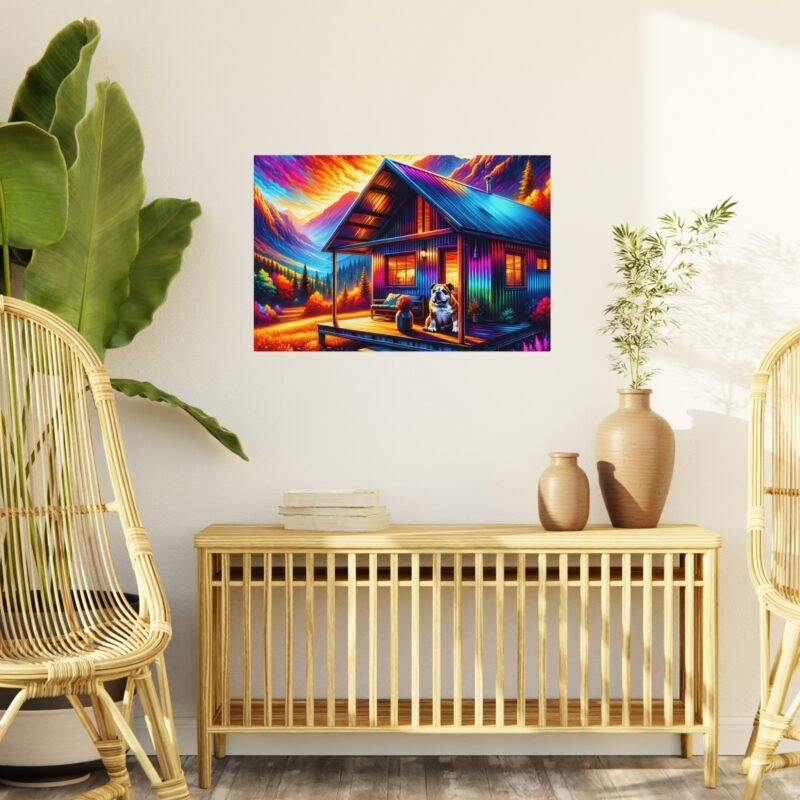 Bulldog Off-Grid Cabin – Vibrant Close-Up Mountain Scene 30″ x 20″ Foam Board Print - Image 3