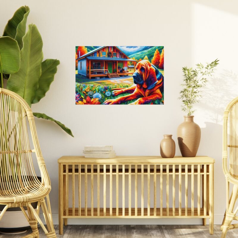 Bloodhound Off-Grid Cabin – Paper Mosaic Mountain 30″ x 20″ Foam Board Print - Image 3