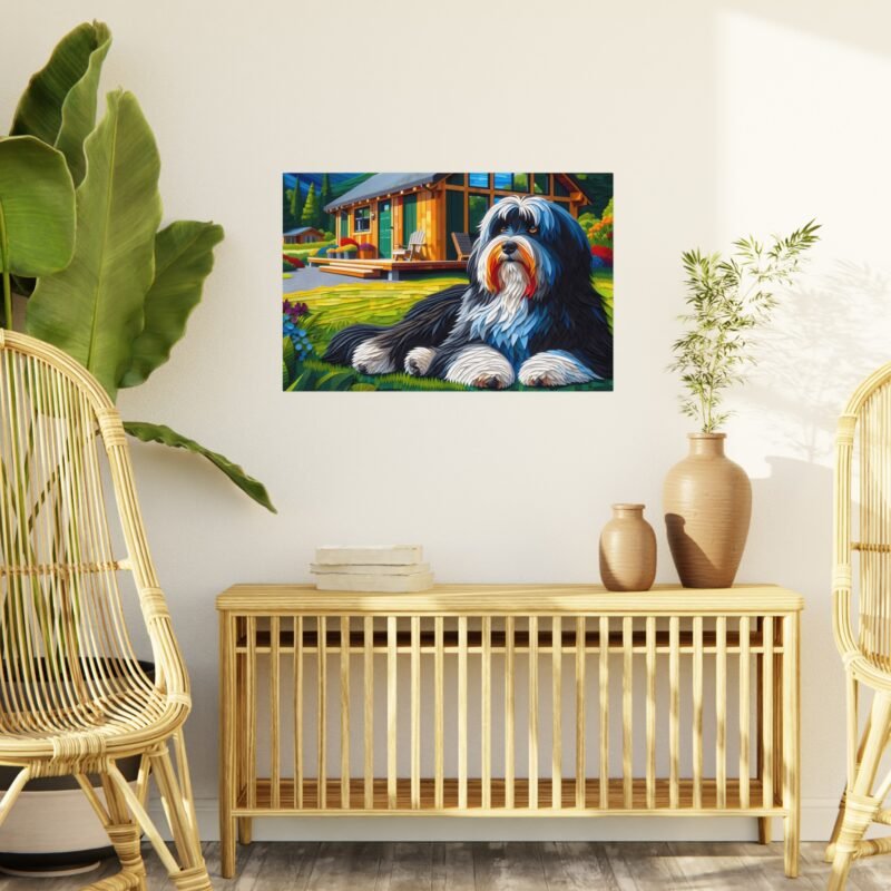 Havanese Off-Grid Cabin – Vibrant Paper Mosaic Close-Up 30″ x 20″ Foam Board Print - Image 3