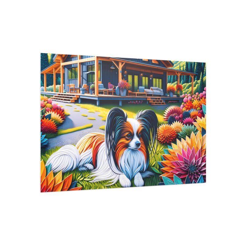 Papillon Off-Grid Cabin – Paper Mosaic Mountain Scene 30″ x 20″ Foam Board Print - Image 2
