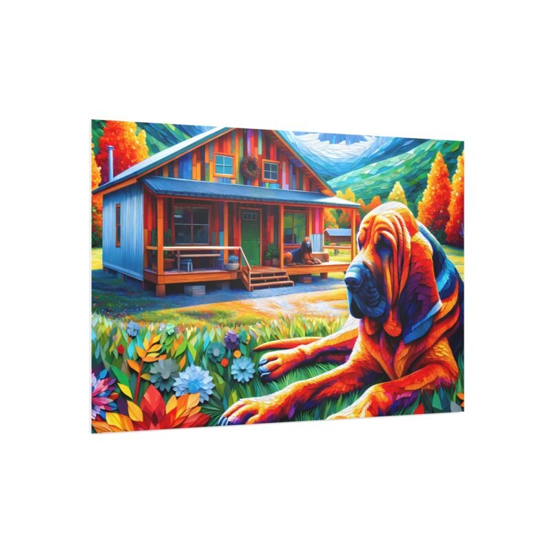 Bloodhound Off-Grid Cabin – Paper Mosaic Mountain 30″ x 20″ Foam Board Print - Image 2