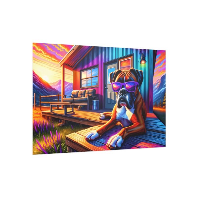Boxer Off-Grid Cabin – Vibrant Close-Up Mountain Scene 30″ x 20″ Foam Board Print - Image 2