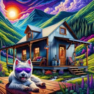 West Highland White Terrier Chill Hoodie - Purple Sunglasses Edition