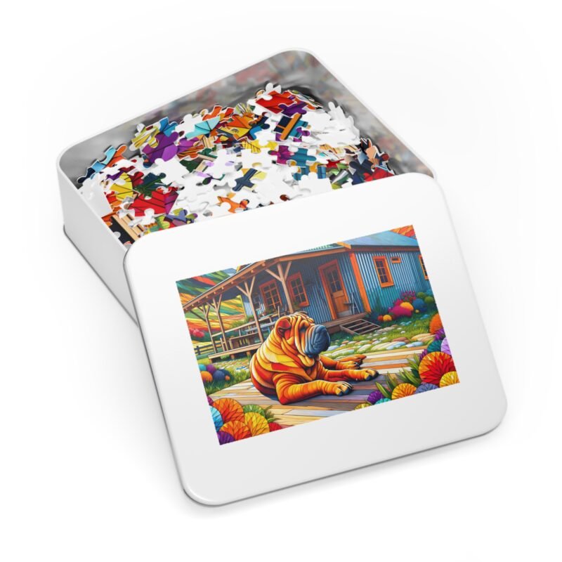 1000-Piece Chinese Shar-Pei Off-Grid Cabin Paper Mosaic Mountain Scene Puzzle Vibrant Mountain Escape Puzzle Adult Puzzle Game Animal Puzzle Gift - Image 3