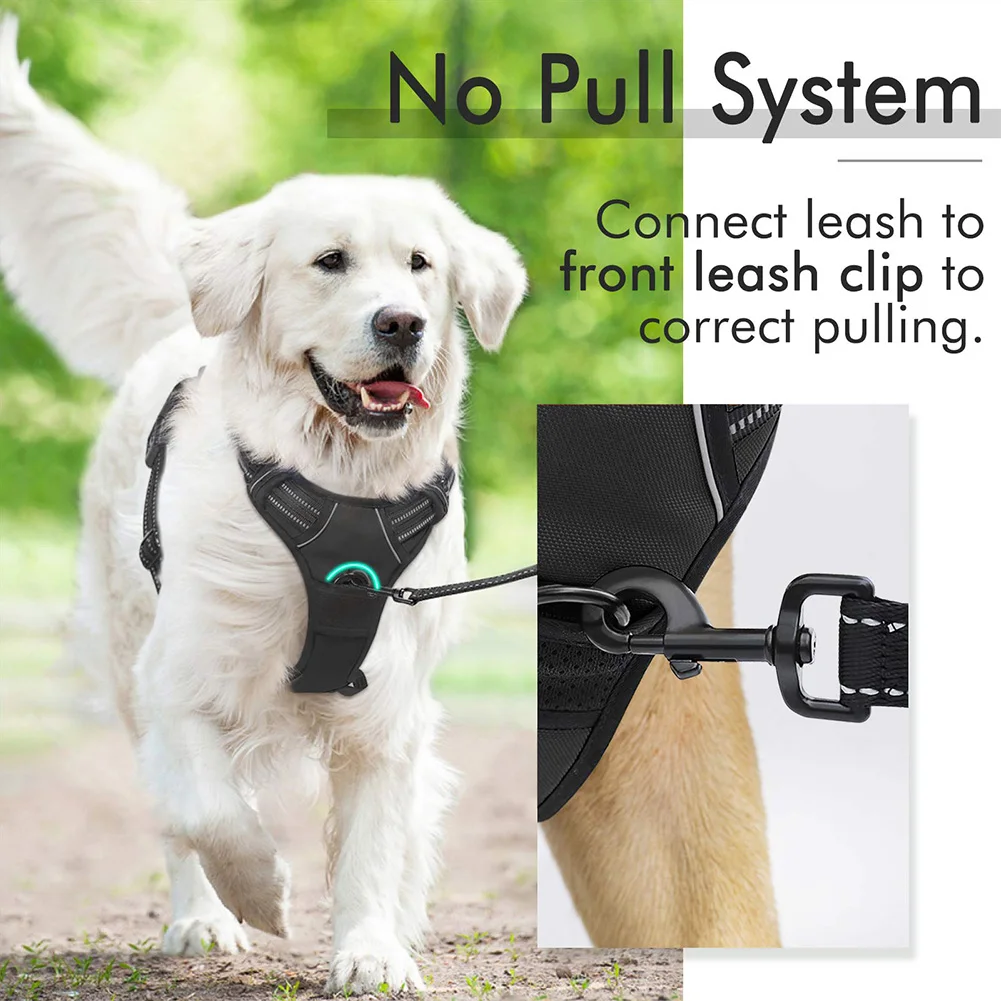 Dog Harness No-Pull Service Vest with Reflective Adjustable Soft Padded Comfortable for Outdoor Easy Walking No Choke for Pets - Image 4