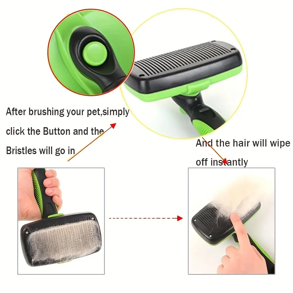 Pet Grooming Tool self cleaning Shedding Comb Pet Hair Removal Brush - Image 5