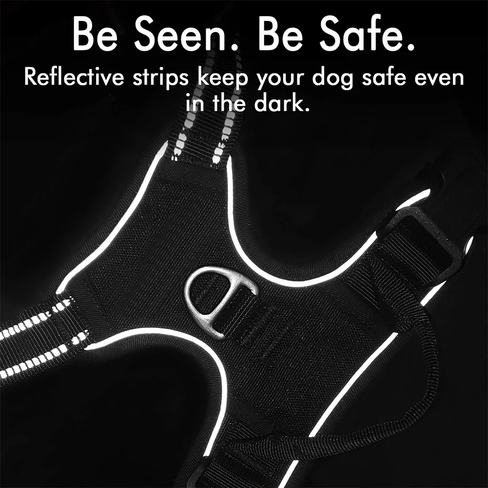 Dog Harness No-Pull Service Vest with Reflective Adjustable Soft Padded Comfortable for Outdoor Easy Walking No Choke for Pets - Image 5