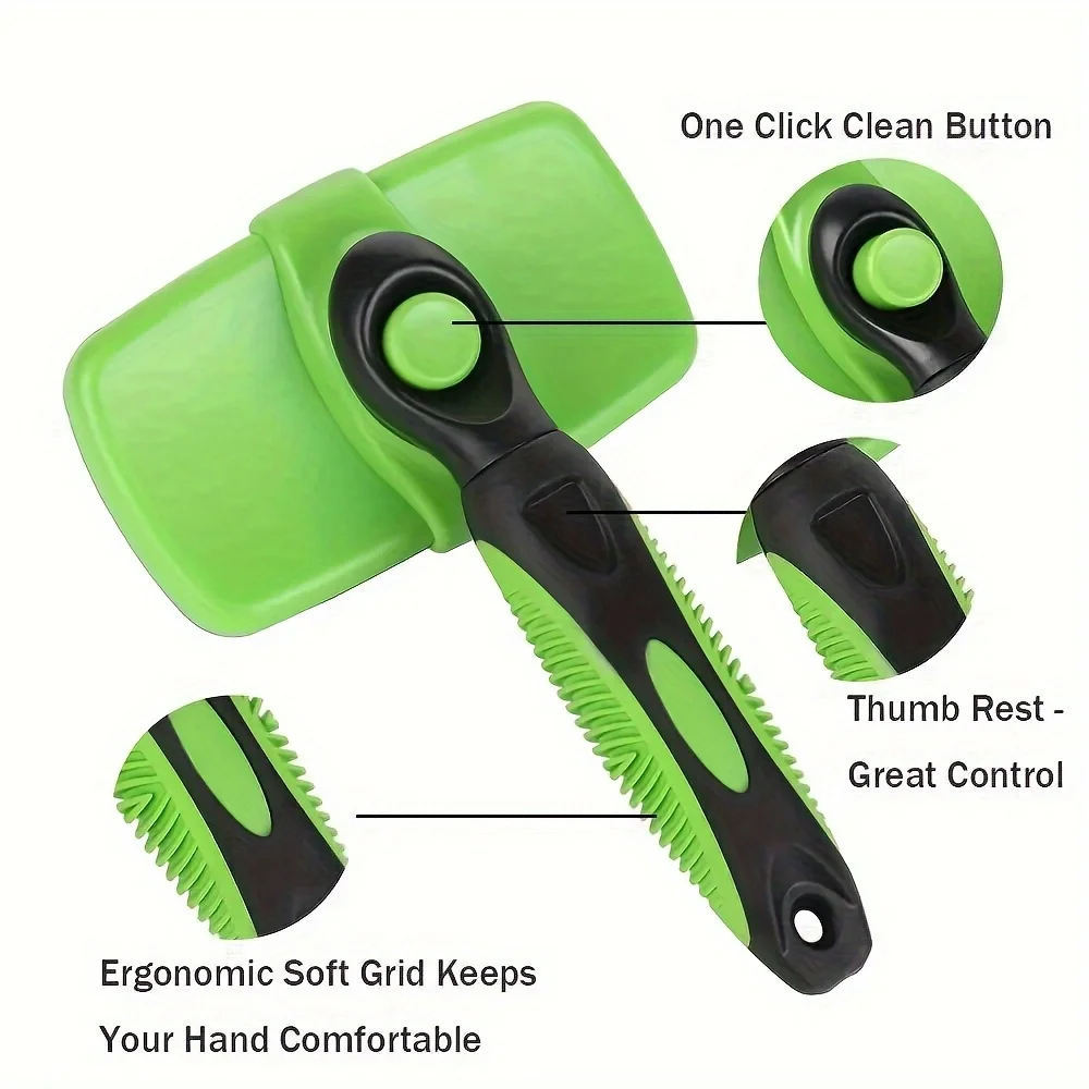 Pet Grooming Tool self cleaning Shedding Comb Pet Hair Removal Brush - Image 6