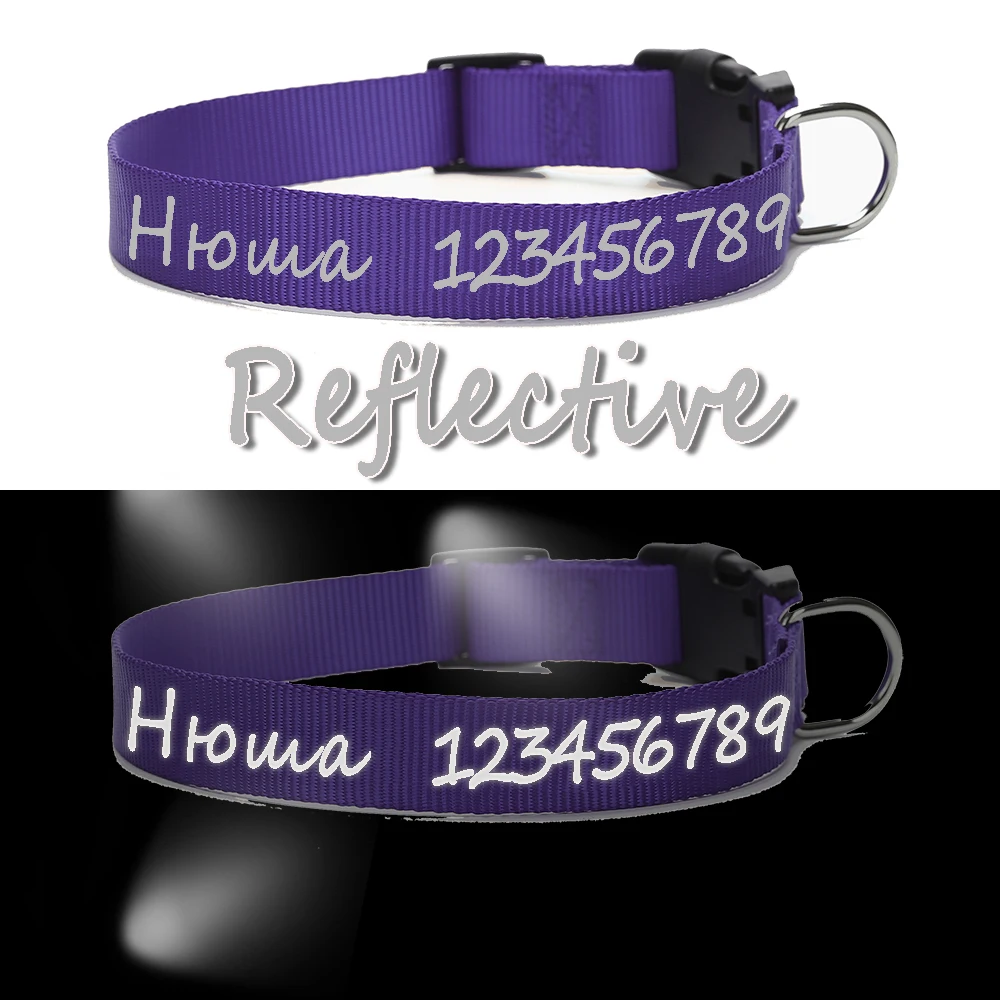 Personalized Dog Collar Custom Pet Customized ID Collar Name and Phone Number Nylon Necklace Small Medium Large Accessories - Image 6